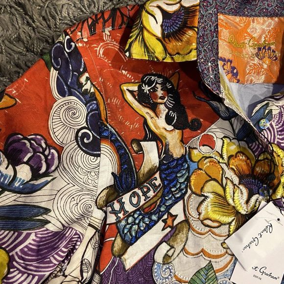 Robert Graham Limited Edition Tattoo Artist NWT Embroidered Shirt - Picture 4 of 16